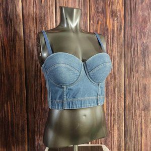 Blue Jean Crop Top